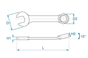 Mini chave combinada plana - 01